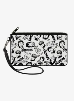 The Goonies Character Face Sketch Collage Canvas Zip Clutch Wallet