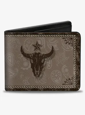 Western Cowboy Icons Collage Bifold Wallet