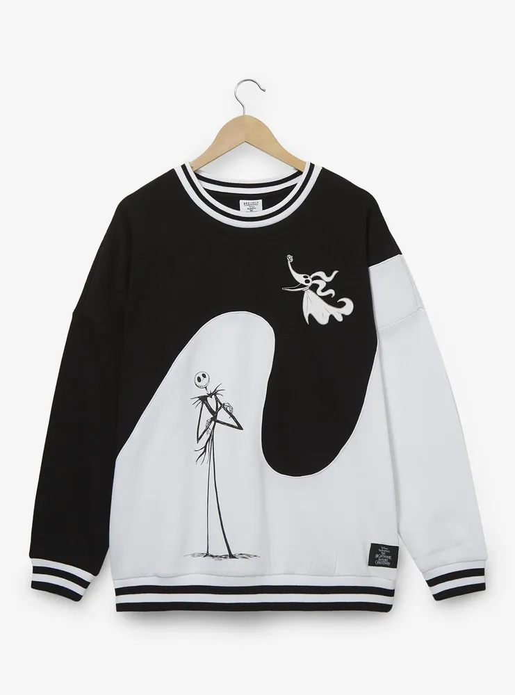 Disney The Nightmare Before Christmas Jack & Zero Wavy Colorblock Crewneck - BoxLunch Exclusive