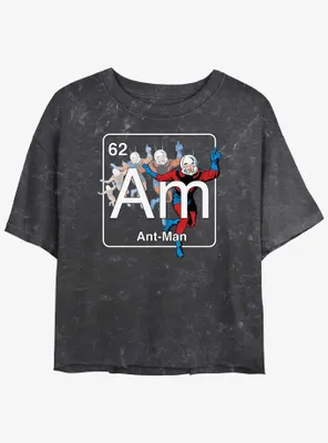 Marvel Ant-Man Periodic Element Mineral Wash Womens Crop T-Shirt