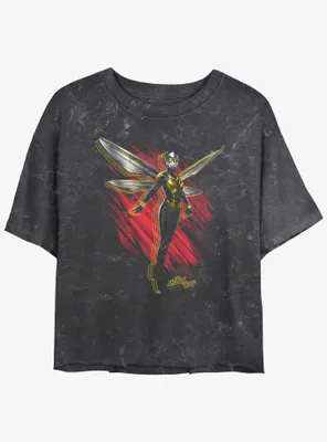 Marvel Ant-Man and the Wasp: Quantumania Wasp Wings Mineral Wash Womens Crop T-Shirt