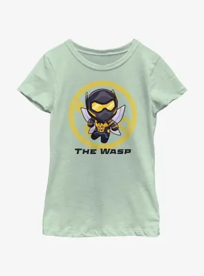 Marvel Ant-Man and the Wasp: Quantumania Chibi Quantum Wasp Badge Youth Girls T-Shirt