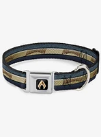 DC Comics Justice League Aquaman Scales Stripe Seatbelt Buckle Dog Collar