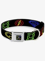 DC Comics Justice League Electric Logos Seatbelt Buckle Dog Collar