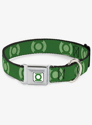 DC Comics Justice League Green Lantern Logo Weathered Greens Seatbelt Buckle Dog Collar