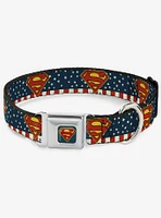 DC Comics Justice League Superman Shield Americana Seatbelt Buckle Dog Collar