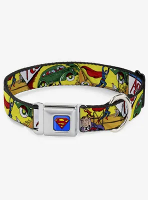 DC Comics Justice League Classic Superman Lifting Car Seatbelt Buckle Dog Collar