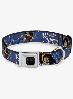 DC Comics Justice League Wonder Woman Bombshell Seatbelt Buckle Dog Collar