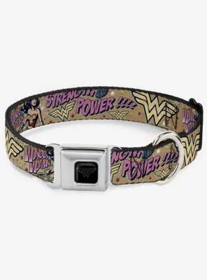 DC Comics Justice League Wonder Woman Strength Power Seatbelt Buckle Dog Collar