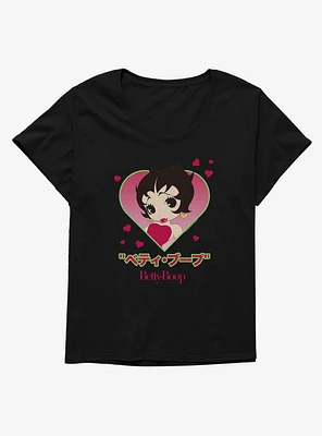 Betty Boop Anime Heart Portrait Girls T-Shirt Plus