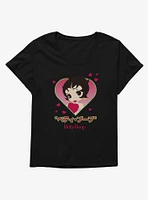 Betty Boop Anime Heart Portrait Girls T-Shirt Plus