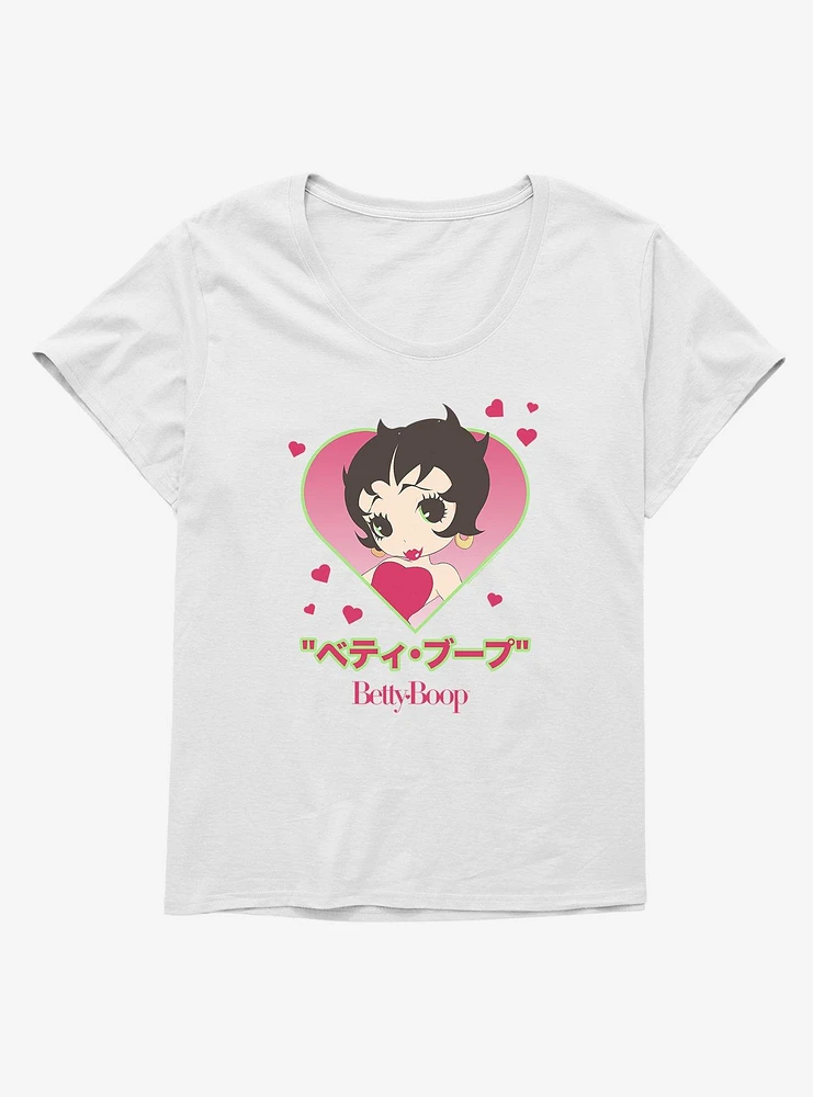Betty Boop Anime Heart Portrait Girls T-Shirt Plus