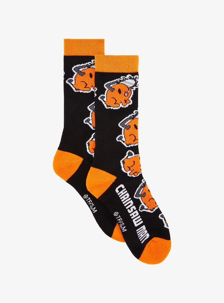 Chainsaw Man Pochita Allover Print Crew Socks - BoxLunch Exclusive