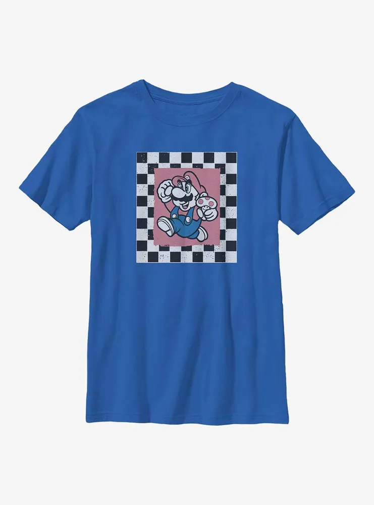 Nintendo Mario Cubby Checkers Youth T-Shirt