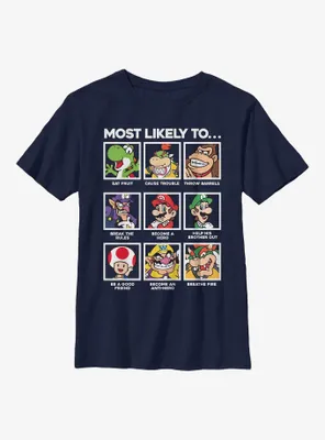 Nintendo Mario Characters Most Likely To Youth T-Shirt