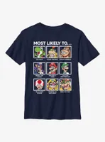 Nintendo Mario Characters Most Likely To Youth T-Shirt