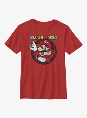 Nintendo Mario Tire Badge Youth T-Shirt