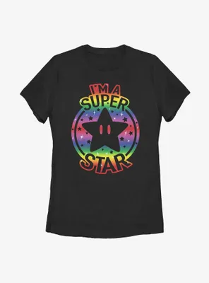 Nintendo Mario Rainbow Super Star Womens T-Shirt