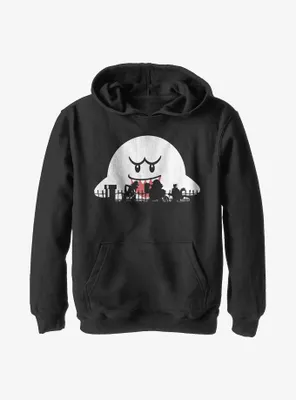 Nintendo Mario Boo Moon Silhouettes Youth Hoodie