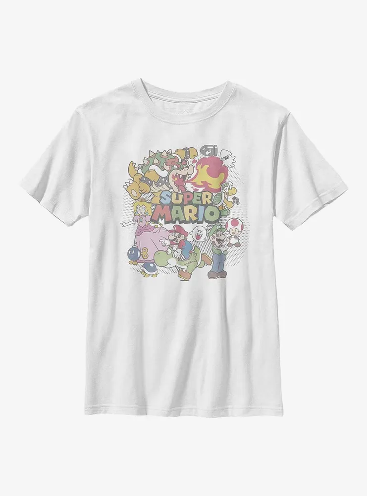 Nintendo Mario Character Collage Youth T-Shirt