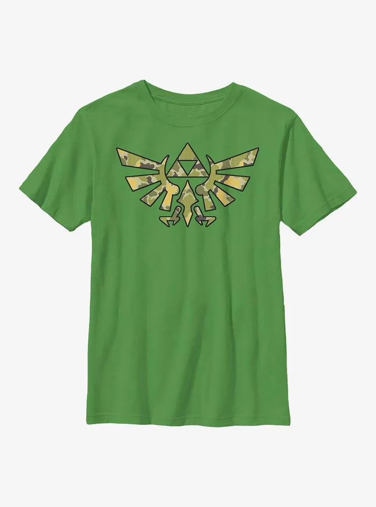 The Legend of Zelda Camo Hyrule Crest Youth T-Shirt