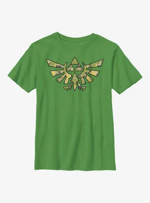 The Legend of Zelda Camo Hyrule Crest Youth T-Shirt