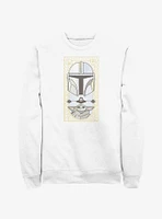 Star Wars The Mandalorian Grogu & Mando Clan Mudhorn Card Sweatshirt