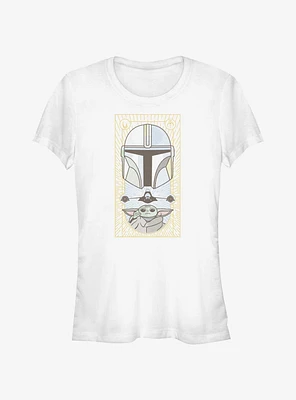 Star Wars The Mandalorian Grogu & Mando Clan Mudhorn Card Girls T-Shirt