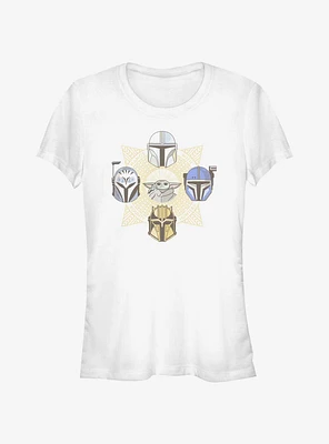 Star Wars The Mandalorian Grogu and Bounty Hunters Girls T-Shirt