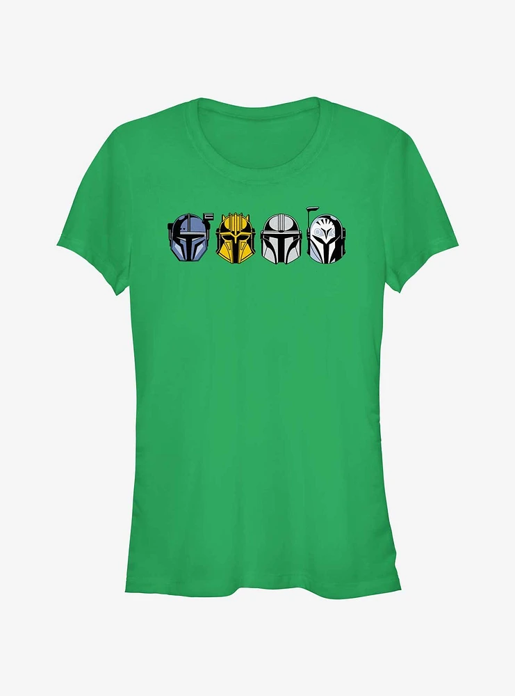 Star Wars The Mandalorian Helmet Lineup Girls T-Shirt