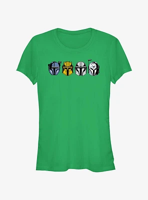 Star Wars The Mandalorian Helmet Lineup Girls T-Shirt