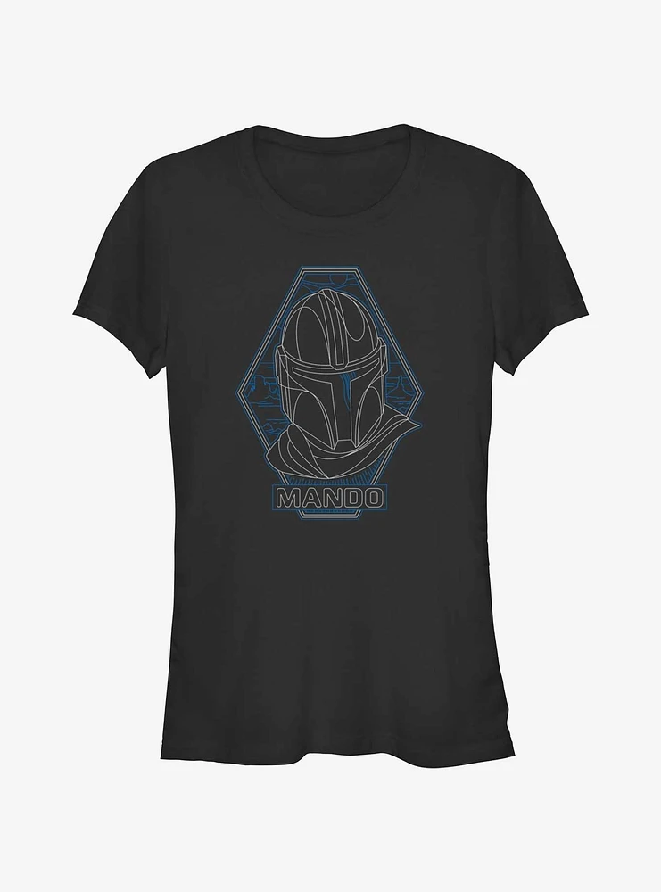 Star Wars The Mandalorian Mando Portrait Girls T-Shirt