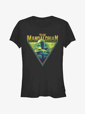 Star Wars The Mandalorian Neon Grunge Logo Girls T-Shirt