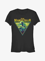 Star Wars The Mandalorian Neon Grunge Logo Girls T-Shirt