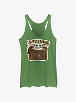 Star Wars The Mandalorian Grogu I'm With Mando Girls Tank