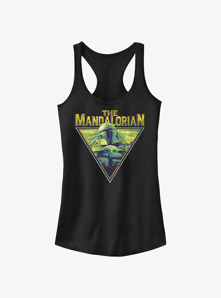 Star Wars The Mandalorian Neon Grunge Logo Girls Tank