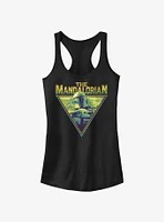 Star Wars The Mandalorian Neon Grunge Logo Girls Tank