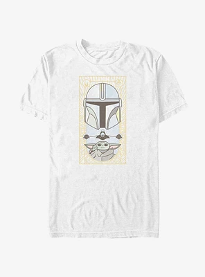 Star Wars The Mandalorian Grogu & Mando Clan Mudhorn Card T-Shirt