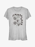 Star Wars The Mandalorian Floating Helmets Girls T-Shirt