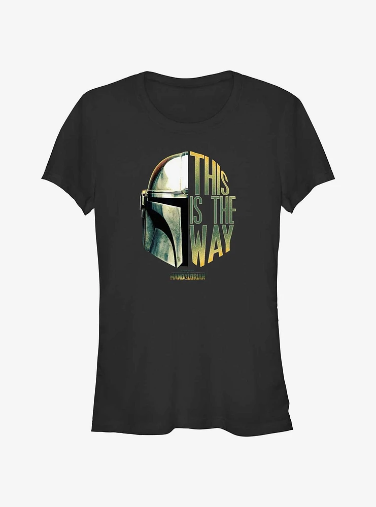 Star Wars The Mandalorian This Is Way Helmet Split Girls T-Shirt