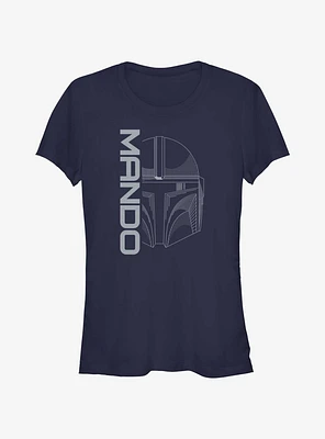 Star Wars The Mandalorian Line Art Mando Head Girls T-Shirt