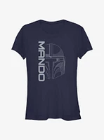 Star Wars The Mandalorian Line Art Mando Head Girls T-Shirt