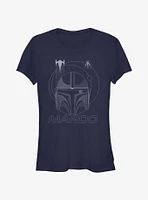 Star Wars The Mandalorian Mando Line Art Girls T-Shirt