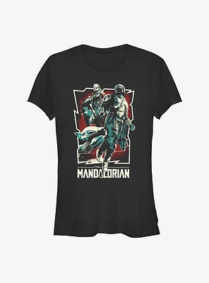 Star Wars The Mandalorian Grunge Rock Poster Girls T-Shirt