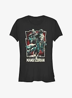 Star Wars The Mandalorian Grunge Rock Poster Girls T-Shirt