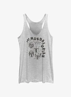 Star Wars The Mandalorian Floating Helmets Girls Tank