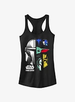 Star Wars The Mandalorian Grogu & Mando Helmet Split Girls Tank