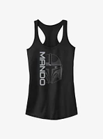 Star Wars The Mandalorian Line Art Mando Head Girls Tank