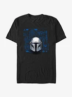 Star Wars The Mandalorian Mando Helmet Schematic T-Shirt
