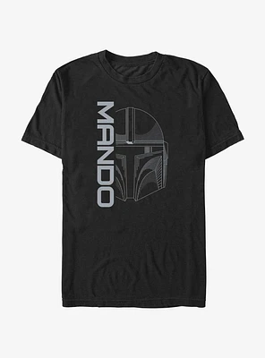 Star Wars The Mandalorian Line Art Mando Head T-Shirt